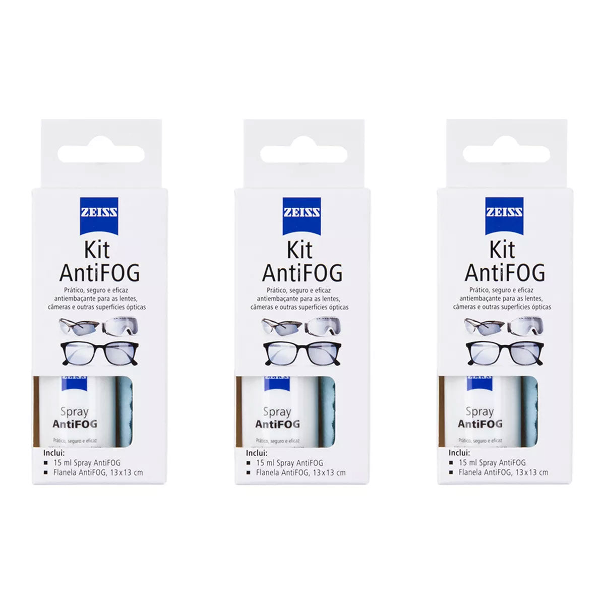 Kit ZEISS Antifog Brasil Com 3 Kits