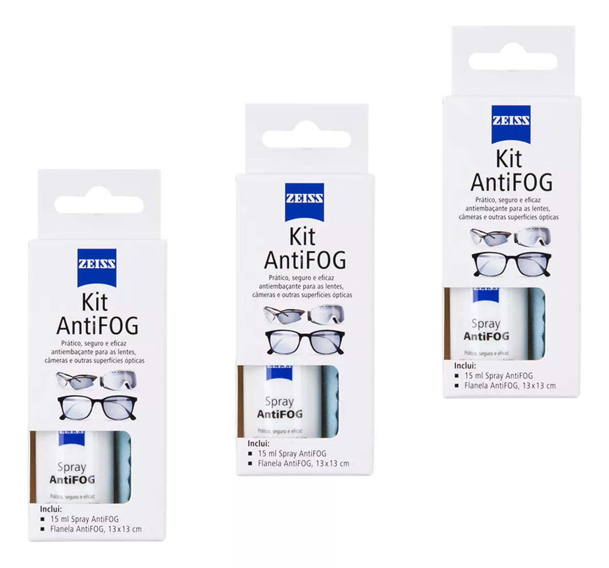 Kit ZEISS Antifog Brasil Com 3 Kits